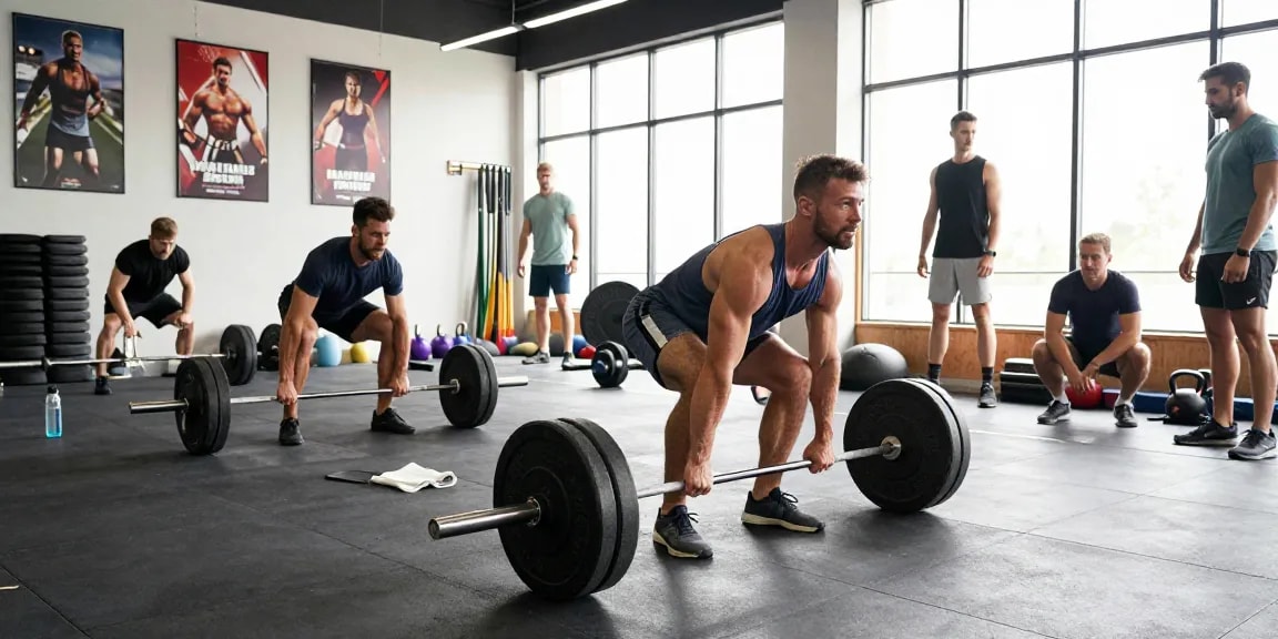 Powerful training at Steroide Boutique gym, showcasing dedication and fitness.