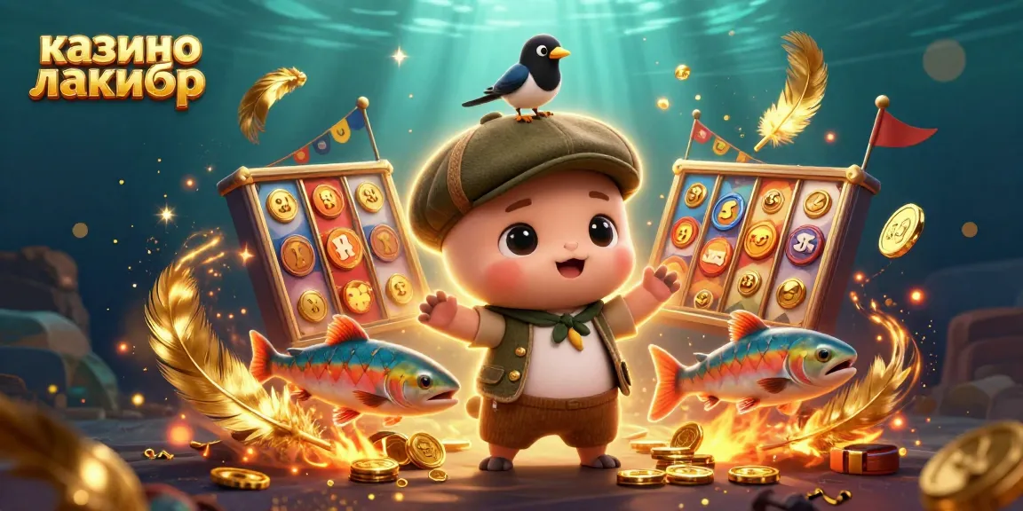 Engage in thrilling play at казино лакибир with vibrant slot reels, characters, and rich casino elements.