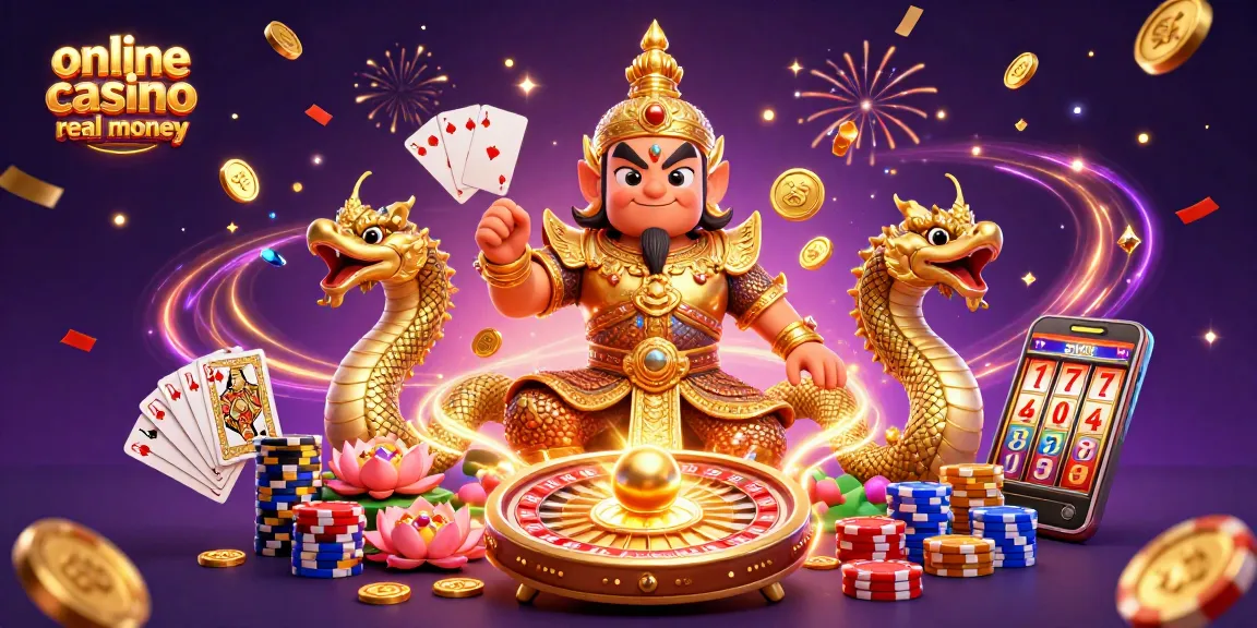 Experience the thrill of online casino real money with vibrant gaming characters and excitement.