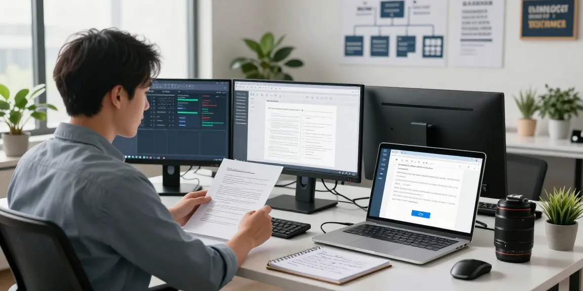 Document fraud detection tools being analyzed in a modern office environment.