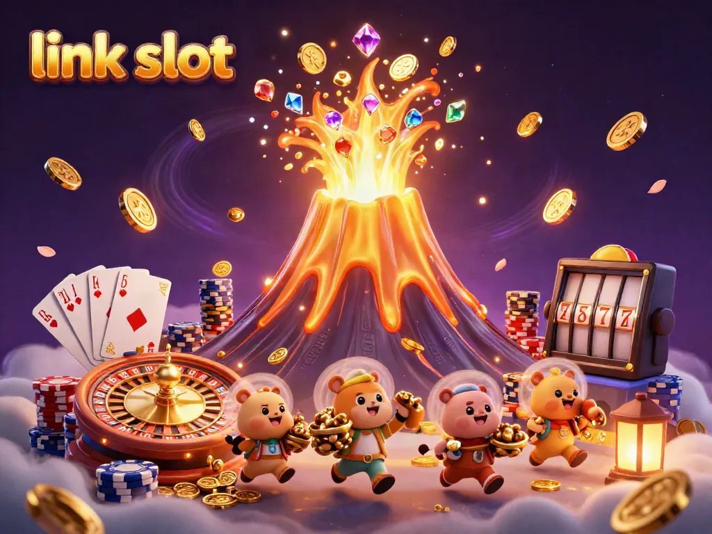 Experience the thrill of link slot jackpots with treasure-filled adventures from a golden volcano and spirited characters.