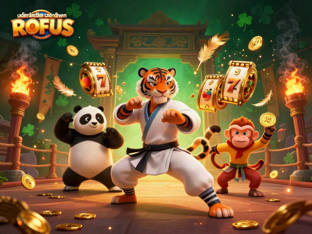 Engage with udenlandske casinoer uden ROFUS through this vibrant 3D illustration of a tiger master and playful characters.