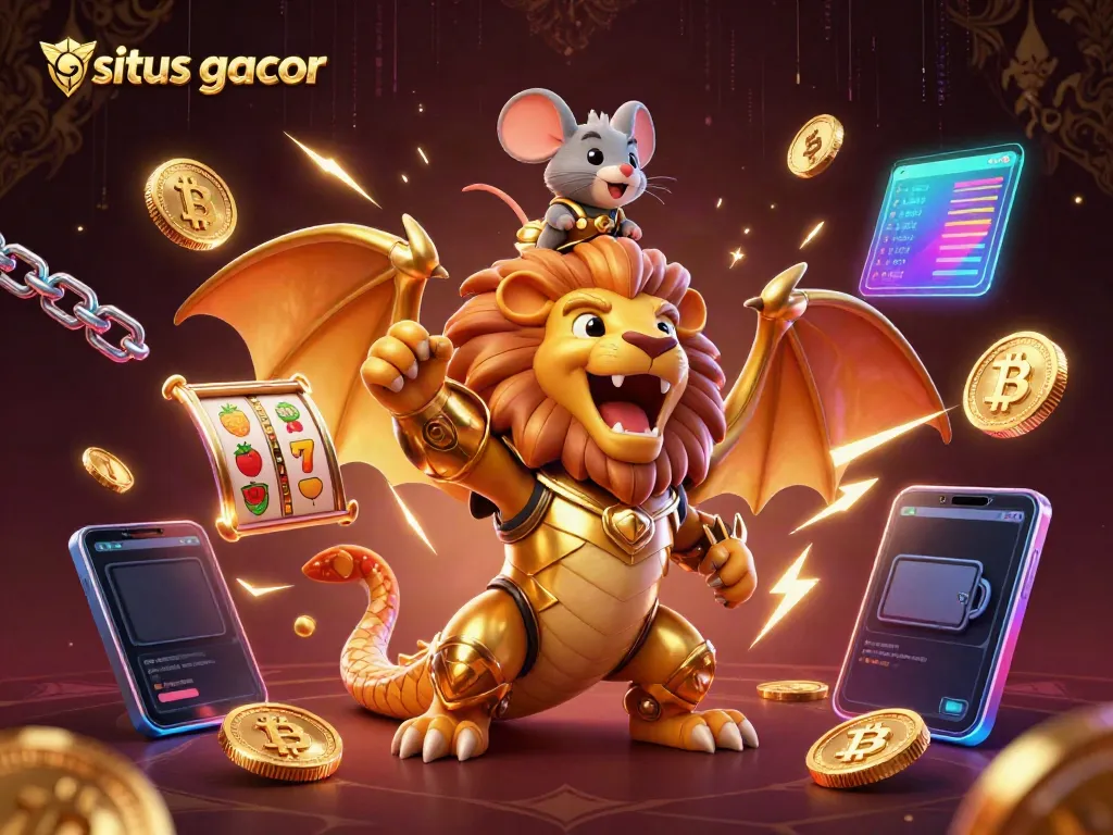 Experience the thrill of situs gacor with our vibrant jackpot scene, featuring dynamic gaming elements and characters.