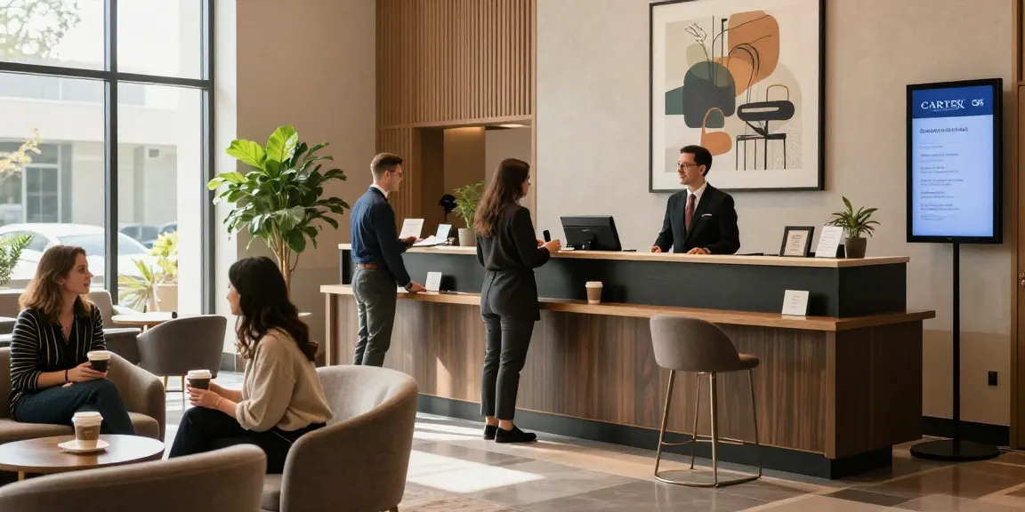 Experience luxury at the rokok88 Carter Hotel's welcoming lobby with modern amenities.