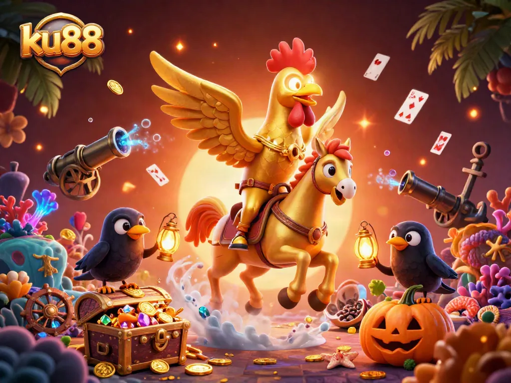 Experience thrilling gameplay at ku88 with vibrant 3D characters and casino elements enhancing your adventure.