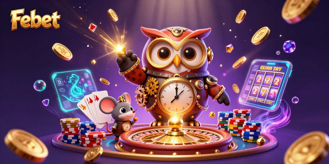 Experience thrilling gameplay at Febet with vibrant 3D casino elements and exciting character designs.