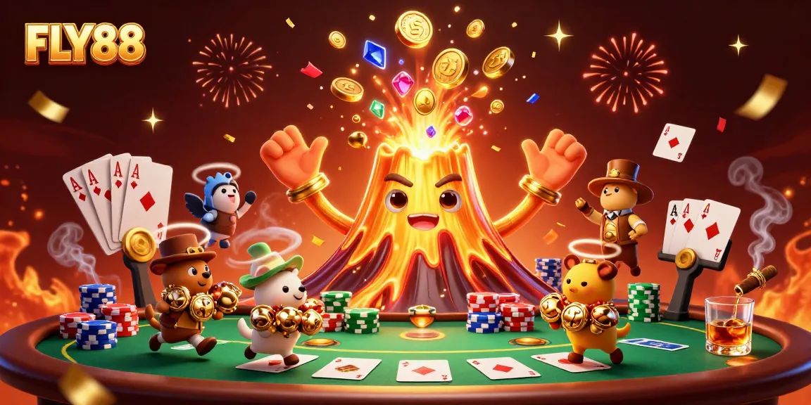 Experience winning moments at FLY88 with vibrant 3D gaming illustrations and exciting casino action.