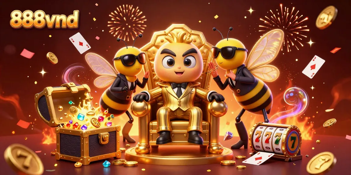 Experience vibrant gameplay with 888vnd in a dynamic casino illustration filled with excitement.