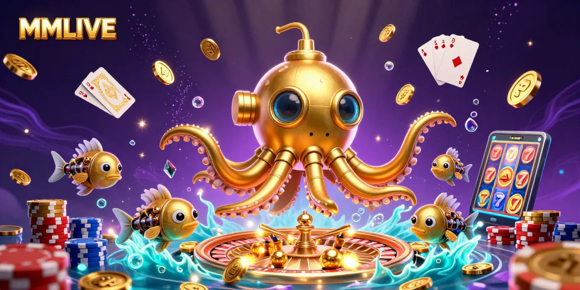 MMLIVE enhances gaming with vibrant 3D scenes of submarine adventures in golden coins.