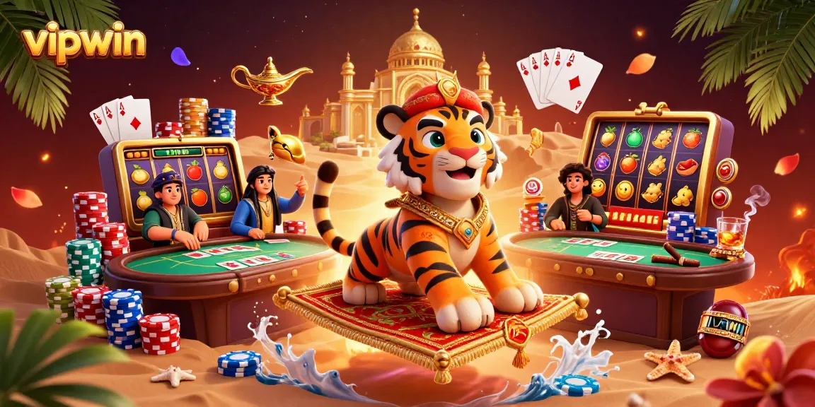 Join the excitement at vipwin with a vibrant 3D casino scene showcasing extravagant elements.
