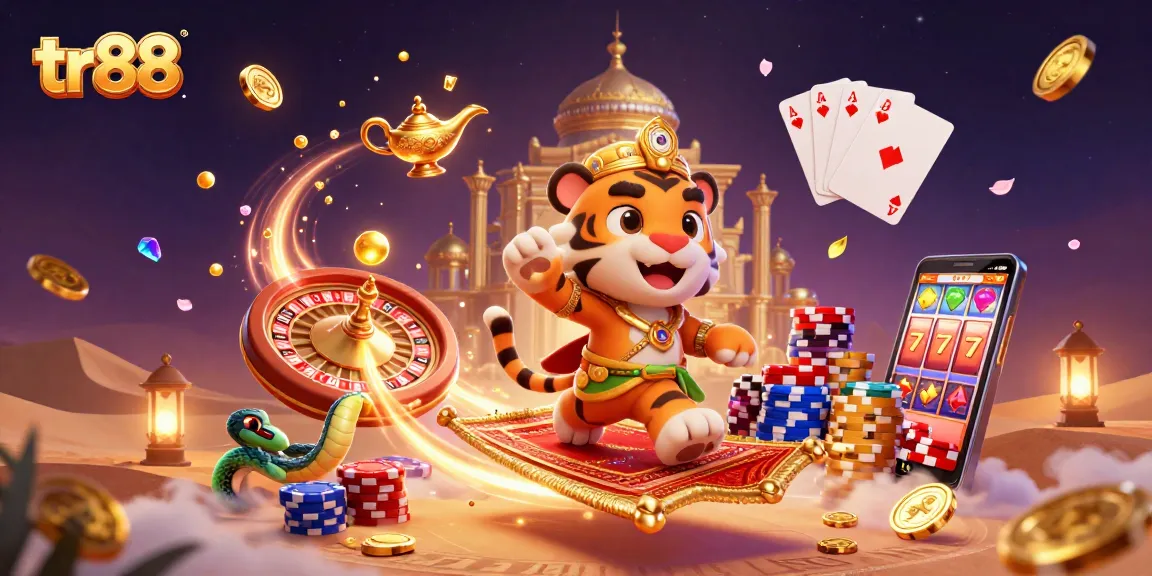 Win big at tr88 with a colorful Arabian Nights-themed casino adventure featuring enchanting characters.