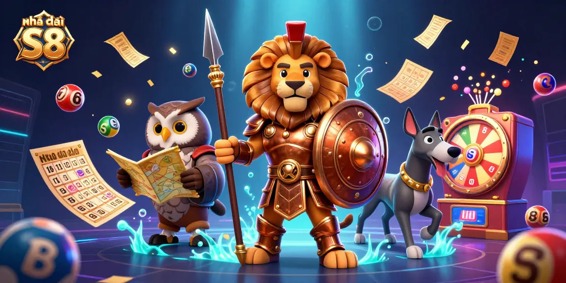 Experience exciting wins with Nhà cái S8 in a lively casino scene filled with colorful lottery elements.