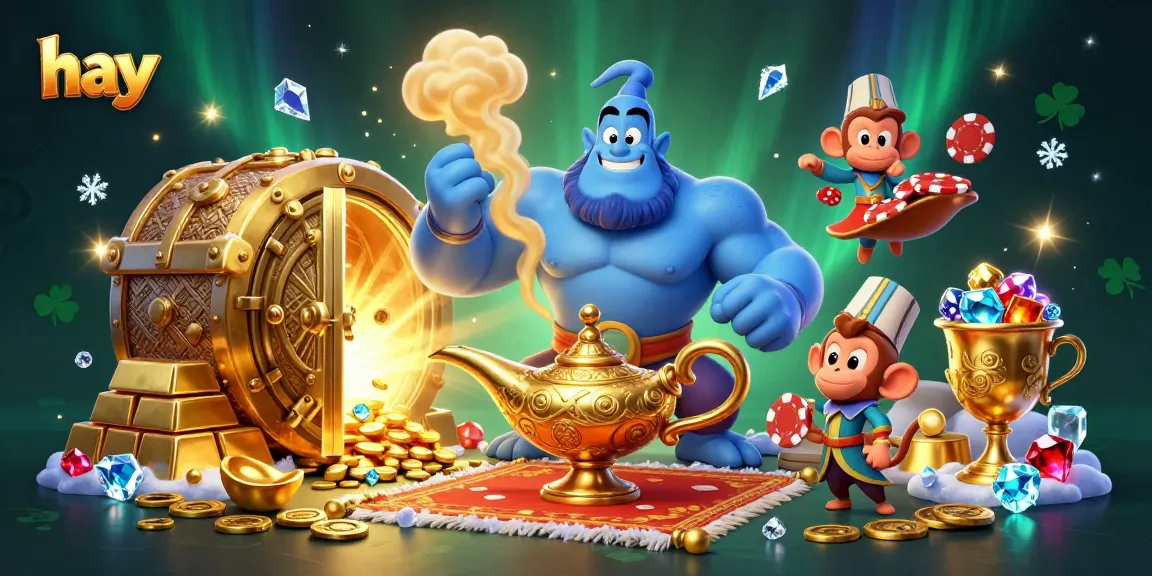 Experience exciting gameplay at hay with vibrant casino scenes filled with treasures and characters.