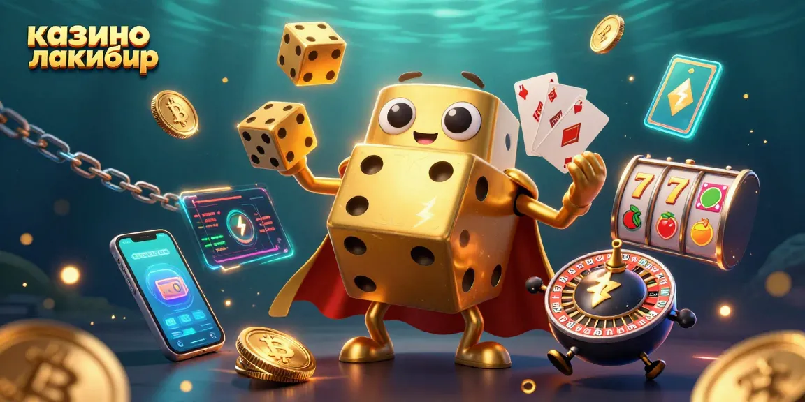 Experience excitement at казино лакибир with 3D characters surrounded by glowing crypto elements.