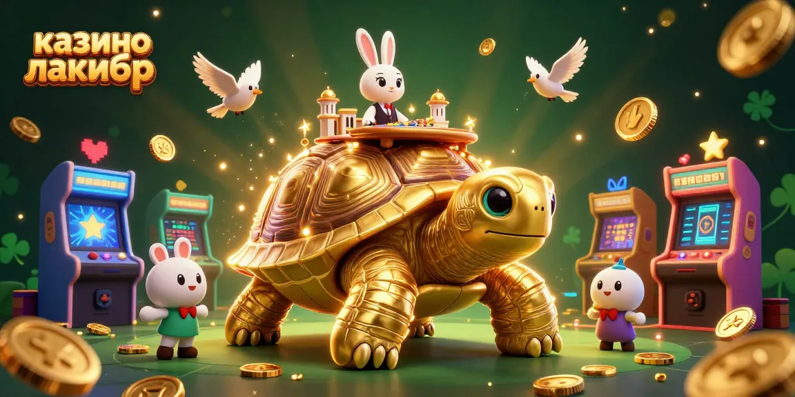 Experience excitement at казино лакибир, where golden coins rain down in a vibrant casino setting.