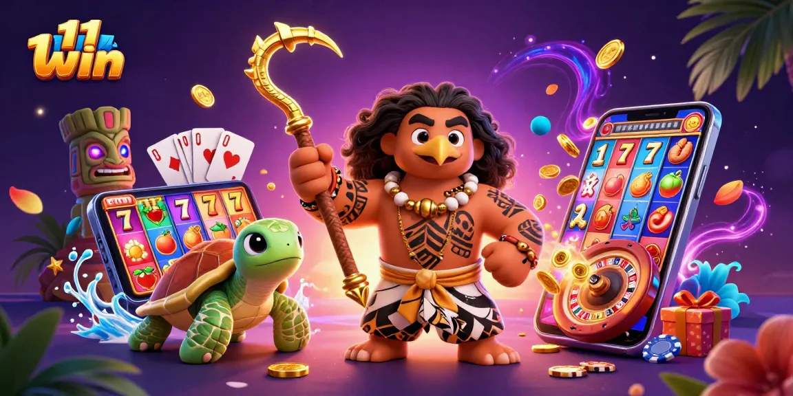 Win big with 11 win's vibrant slots featuring a demigod and fun game elements!