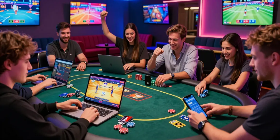 Players enjoying a vibrant online gambling experience at casinos that take credit cards with dynamic games and lively atmosphere.