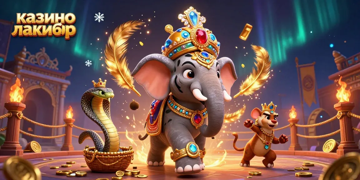 Experience thrilling moments at казино лакибир with a vibrant 3D illustration showcasing its unique gambling environment.
